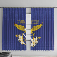 Personalized Bosnia and Herzegovina Independence Day Window Curtain Golden Eagle With Lilium Bosniacum - Wonder Print Shop