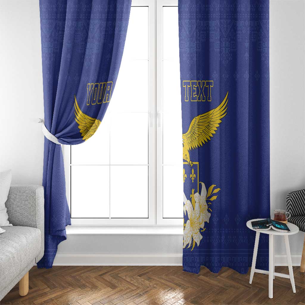 Personalized Bosnia and Herzegovina Independence Day Window Curtain Golden Eagle With Lilium Bosniacum - Wonder Print Shop