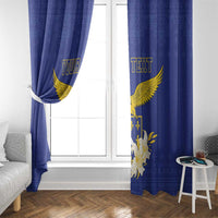 Personalized Bosnia and Herzegovina Independence Day Window Curtain Golden Eagle With Lilium Bosniacum - Wonder Print Shop