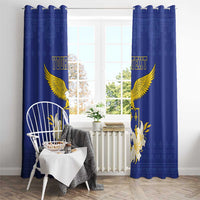 Personalized Bosnia and Herzegovina Independence Day Window Curtain Golden Eagle With Lilium Bosniacum - Wonder Print Shop