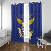 Personalized Bosnia and Herzegovina Independence Day Window Curtain Golden Eagle With Lilium Bosniacum - Wonder Print Shop