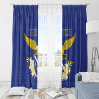 Personalized Bosnia and Herzegovina Independence Day Window Curtain Golden Eagle With Lilium Bosniacum - Wonder Print Shop
