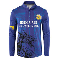Custom Bosnia and Herzegovina Football Button Sweatshirt The Dragons Go Champions