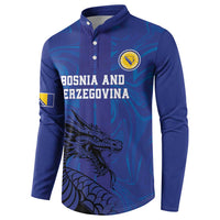 Custom Bosnia and Herzegovina Football Button Sweatshirt The Dragons Go Champions