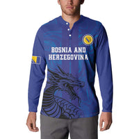 Custom Bosnia and Herzegovina Football Button Sweatshirt The Dragons Go Champions