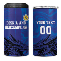 Custom Bosnia and Herzegovina Football 4 in 1 Can Cooler Tumbler The Dragons Go Champions