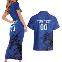 Custom Bosnia and Herzegovina Football Couples Matching Short Sleeve Bodycon Dress and Hawaiian Shirt The Dragons Go Champions