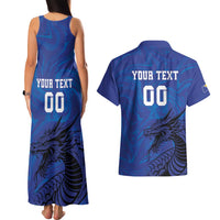 Custom Bosnia and Herzegovina Football Couples Matching Tank Maxi Dress and Hawaiian Shirt The Dragons Go Champions
