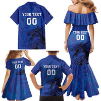 Custom Bosnia and Herzegovina Football Family Matching Mermaid Dress and Hawaiian Shirt The Dragons Go Champions