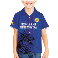 Custom Bosnia and Herzegovina Football Family Matching Mermaid Dress and Hawaiian Shirt The Dragons Go Champions