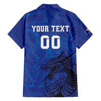 Custom Bosnia and Herzegovina Football Family Matching Off The Shoulder Long Sleeve Dress and Hawaiian Shirt The Dragons Go Champions