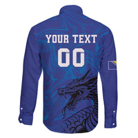 Custom Bosnia and Herzegovina Football Family Matching Off The Shoulder Long Sleeve Dress and Hawaiian Shirt The Dragons Go Champions