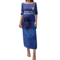 Custom Bosnia and Herzegovina Football Family Matching Puletasi and Hawaiian Shirt The Dragons Go Champions