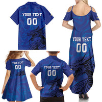 Custom Bosnia and Herzegovina Football Family Matching Summer Maxi Dress and Hawaiian Shirt The Dragons Go Champions