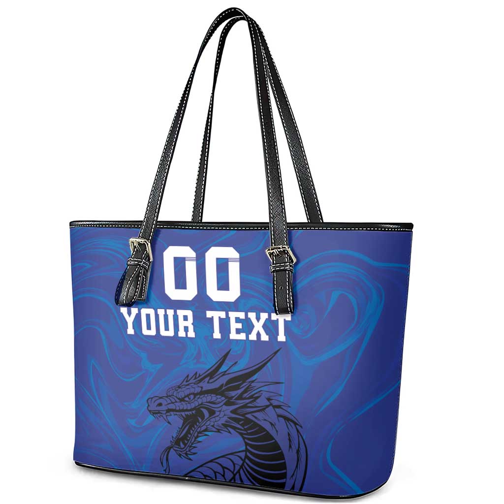 Custom Bosnia and Herzegovina Football Leather Tote Bag The Dragons Go Champions