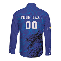 Custom Bosnia and Herzegovina Football Long Sleeve Button Shirt The Dragons Go Champions