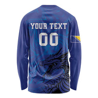 Custom Bosnia and Herzegovina Football Long Sleeve Shirt The Dragons Go Champions - Wonder Print Shop