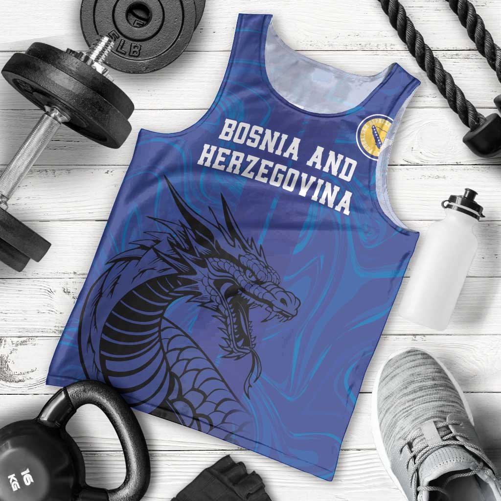 Custom Bosnia and Herzegovina Football Men Tank Top The Dragons Go Champions - Wonder Print Shop