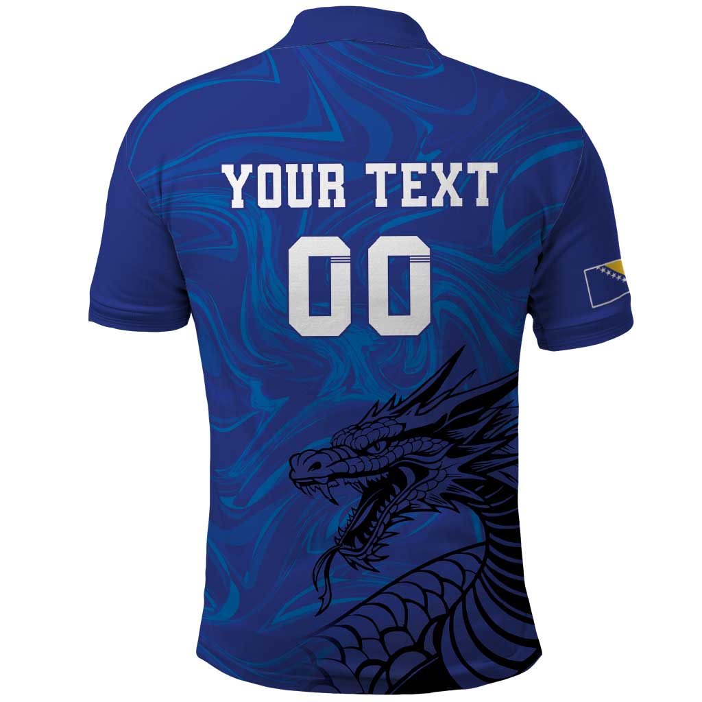Custom Bosnia and Herzegovina Football Polo Shirt The Dragons Go Champions - Wonder Print Shop