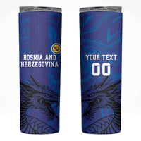 Custom Bosnia and Herzegovina Football Skinny Tumbler The Dragons Go Champions - Wonder Print Shop
