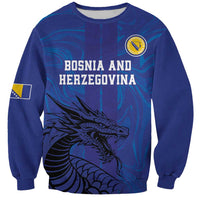 Custom Bosnia and Herzegovina Football Sweatshirt The Dragons Go Champions - Wonder Print Shop