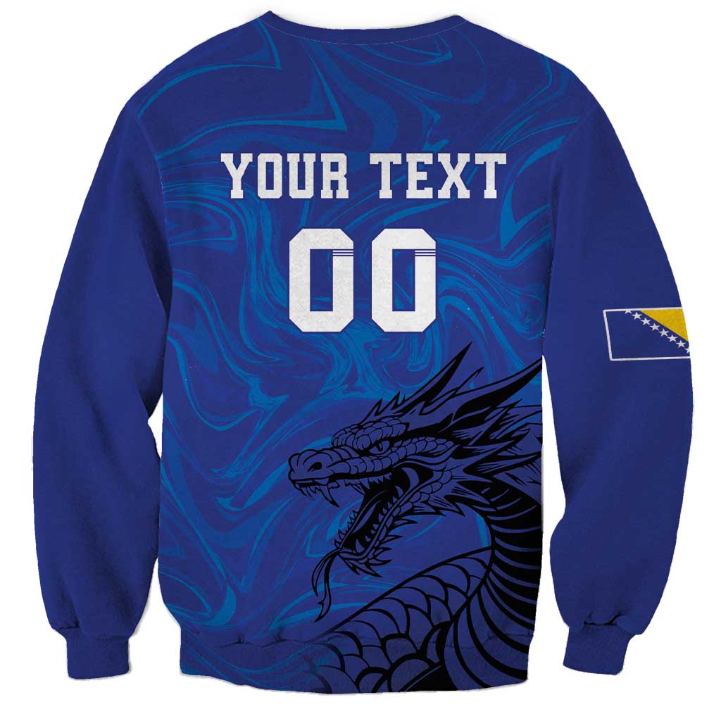 Custom Bosnia and Herzegovina Football Sweatshirt The Dragons Go Champions - Wonder Print Shop