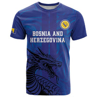Custom Bosnia and Herzegovina Football T Shirt The Dragons Go Champions - Wonder Print Shop