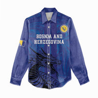 Custom Bosnia and Herzegovina Football Women Casual Shirt The Dragons Go Champions - Wonder Print Shop