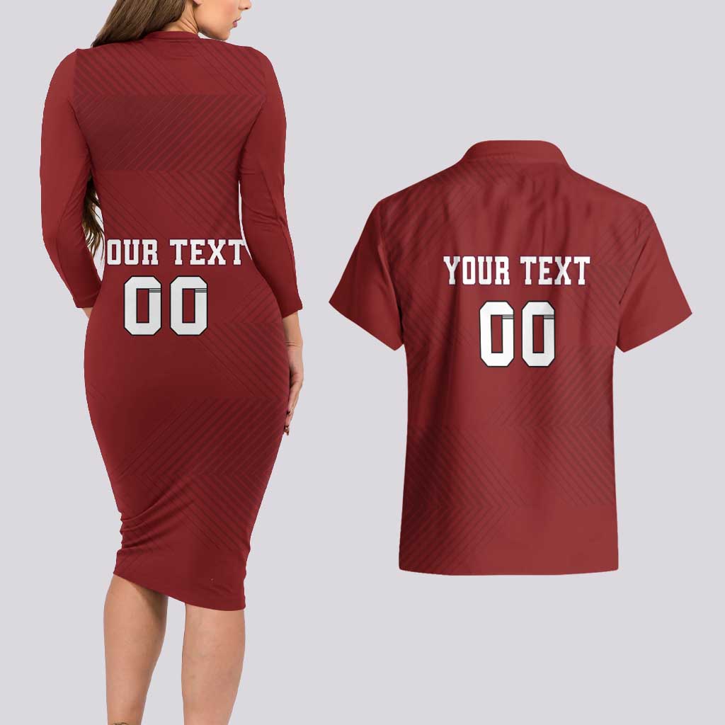 Custom Georgia Rugby Couples Matching Long Sleeve Bodycon Dress and Hawaiian Shirt The Lelos Go Champions