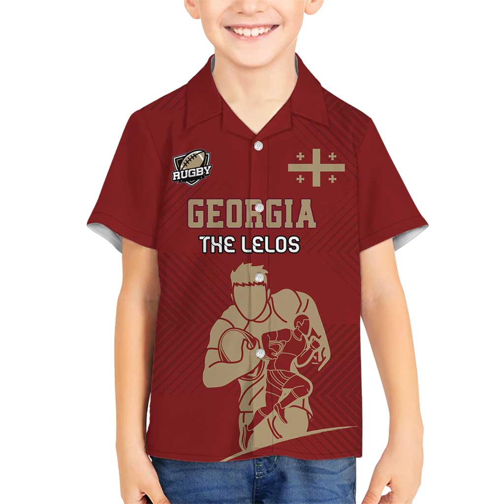 Custom Georgia Rugby Family Matching Long Sleeve Bodycon Dress and Hawaiian Shirt The Lelos Go Champions