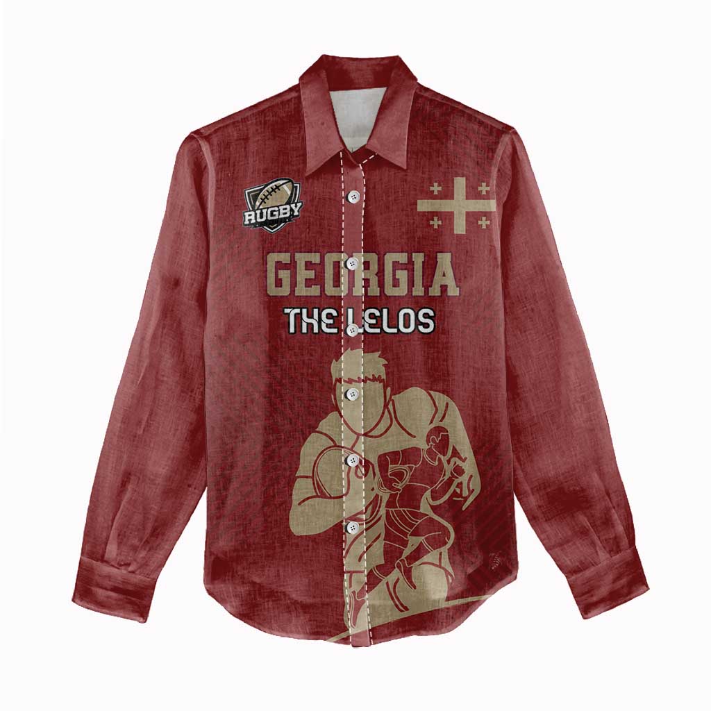 Custom Georgia Rugby Women Casual Shirt The Lelos Go Champions - Wonder Print Shop