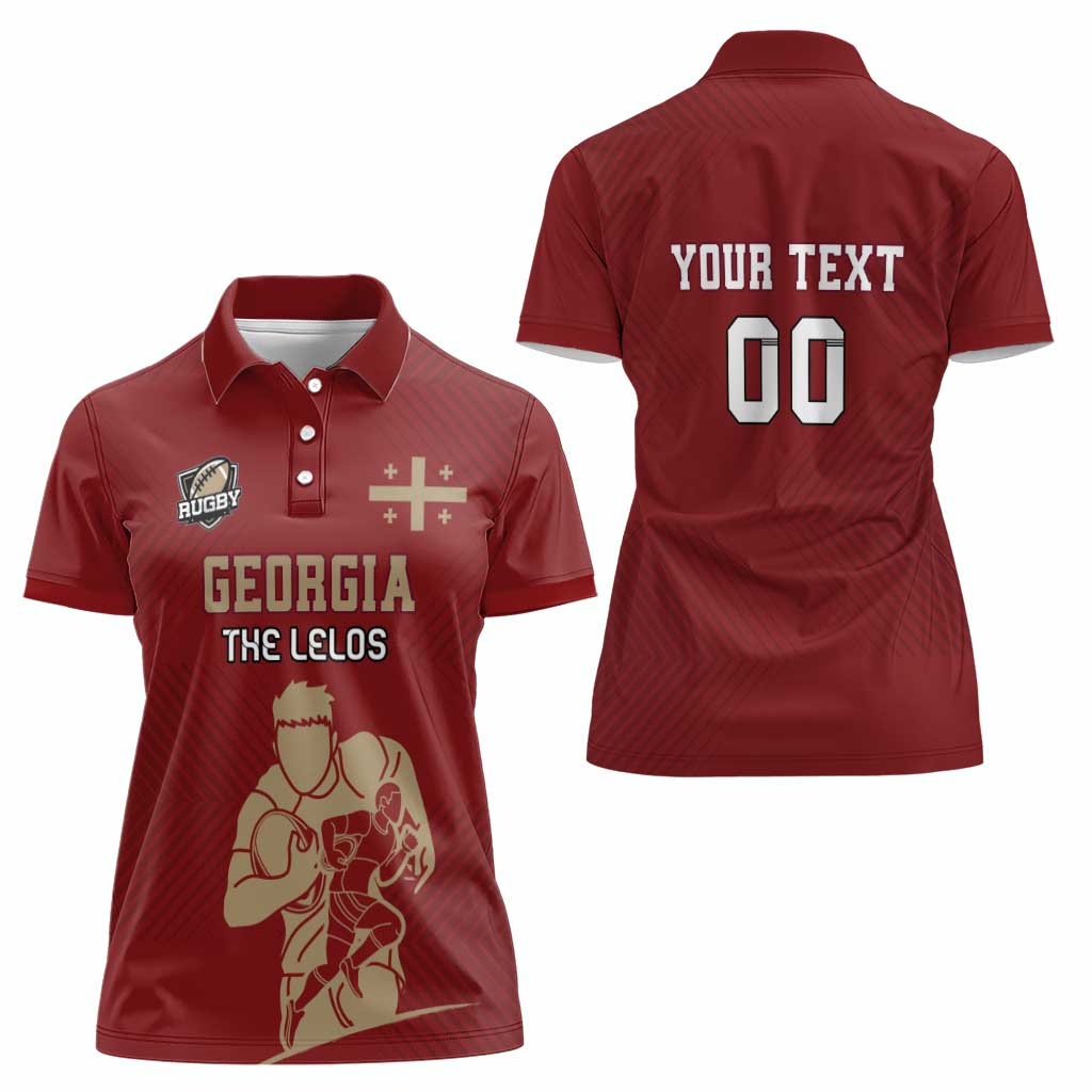 Custom Georgia Rugby Women Polo Shirt The Lelos Go Champions - Wonder Print Shop