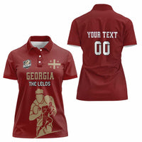 Custom Georgia Rugby Women Polo Shirt The Lelos Go Champions - Wonder Print Shop
