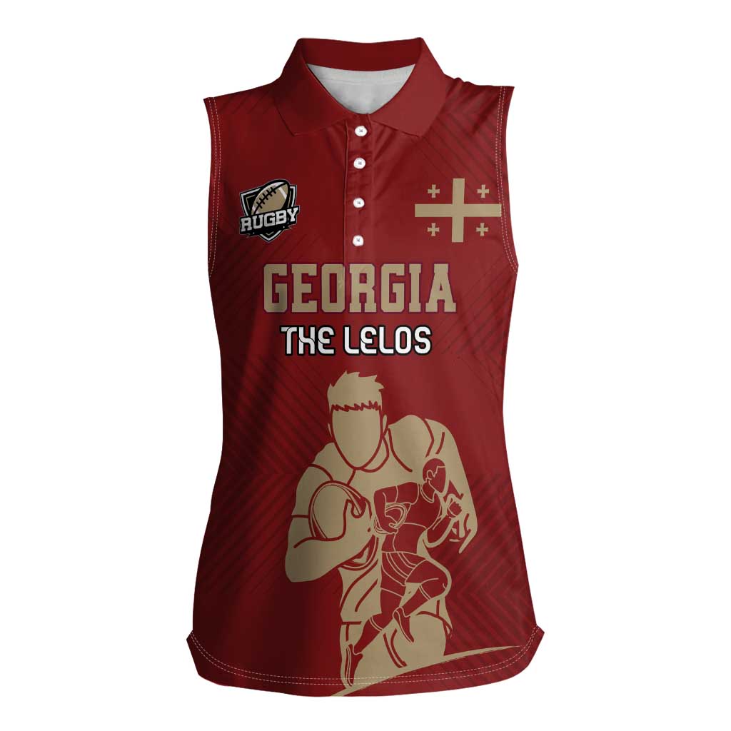 Custom Georgia Rugby Women Sleeveless Polo Shirt The Lelos Go Champions - Wonder Print Shop