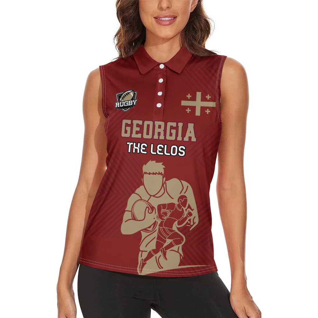 Custom Georgia Rugby Women Sleeveless Polo Shirt The Lelos Go Champions - Wonder Print Shop