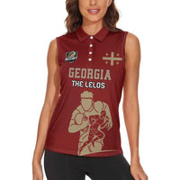 Custom Georgia Rugby Women Sleeveless Polo Shirt The Lelos Go Champions - Wonder Print Shop