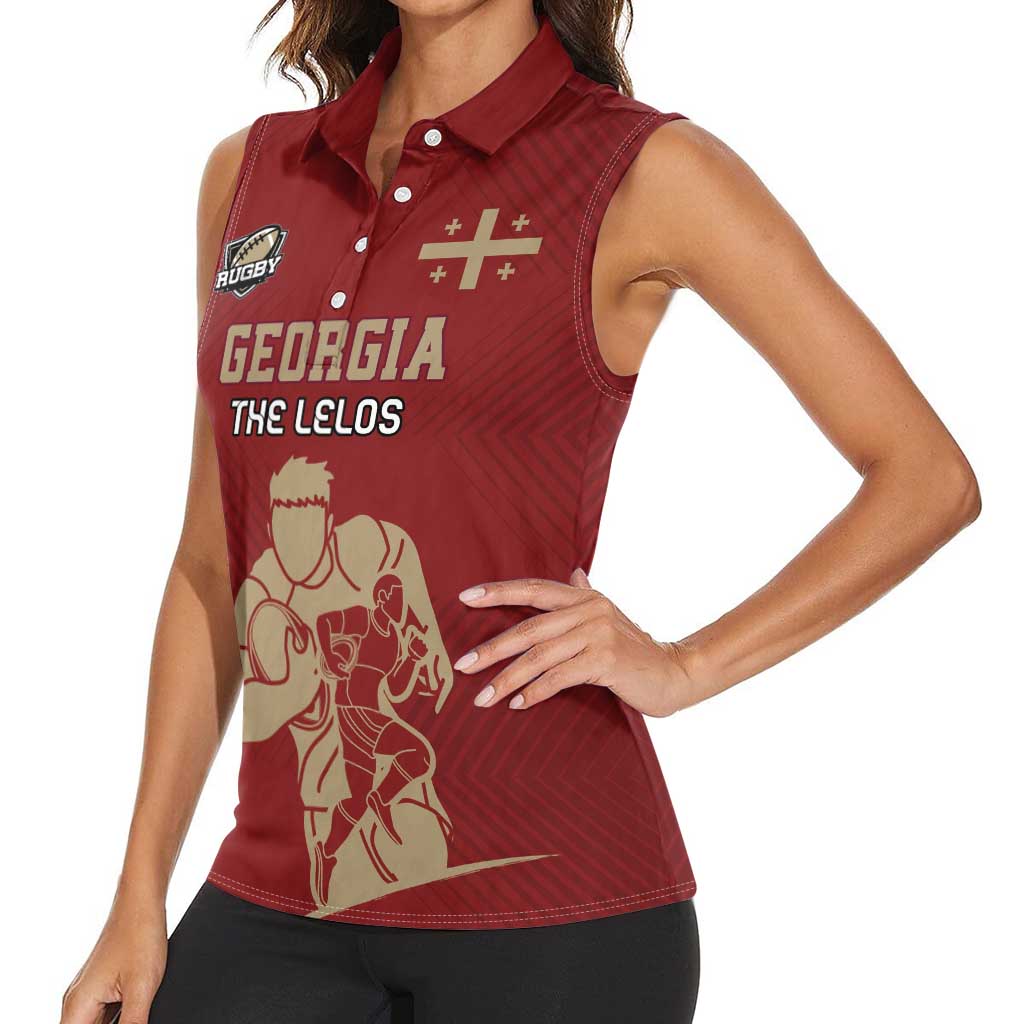 Custom Georgia Rugby Women Sleeveless Polo Shirt The Lelos Go Champions - Wonder Print Shop
