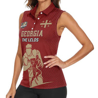 Custom Georgia Rugby Women Sleeveless Polo Shirt The Lelos Go Champions - Wonder Print Shop