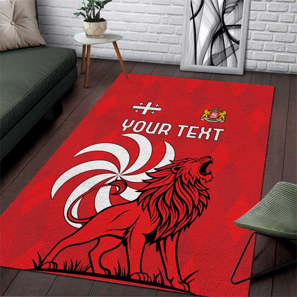 Personalized Georgia Area Rug Lion Borjgali