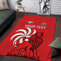 Personalized Georgia Area Rug Lion Borjgali