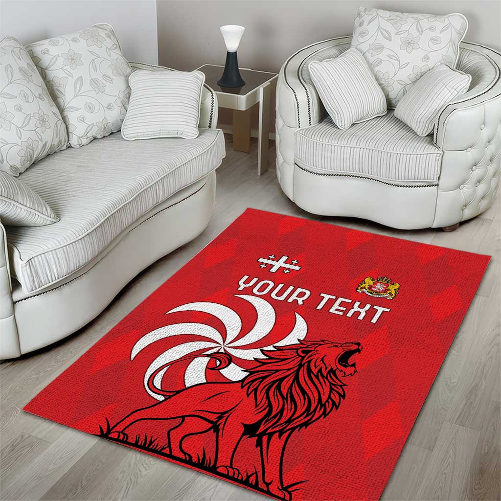 Personalized Georgia Area Rug Lion Borjgali