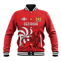 Personalized Georgia Baseball Jacket Lion Borjgali
