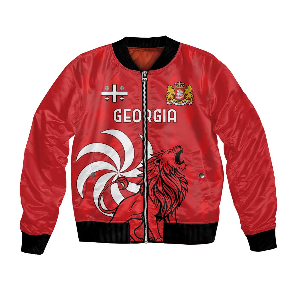 Personalized Georgia Bomber Jacket Lion Borjgali