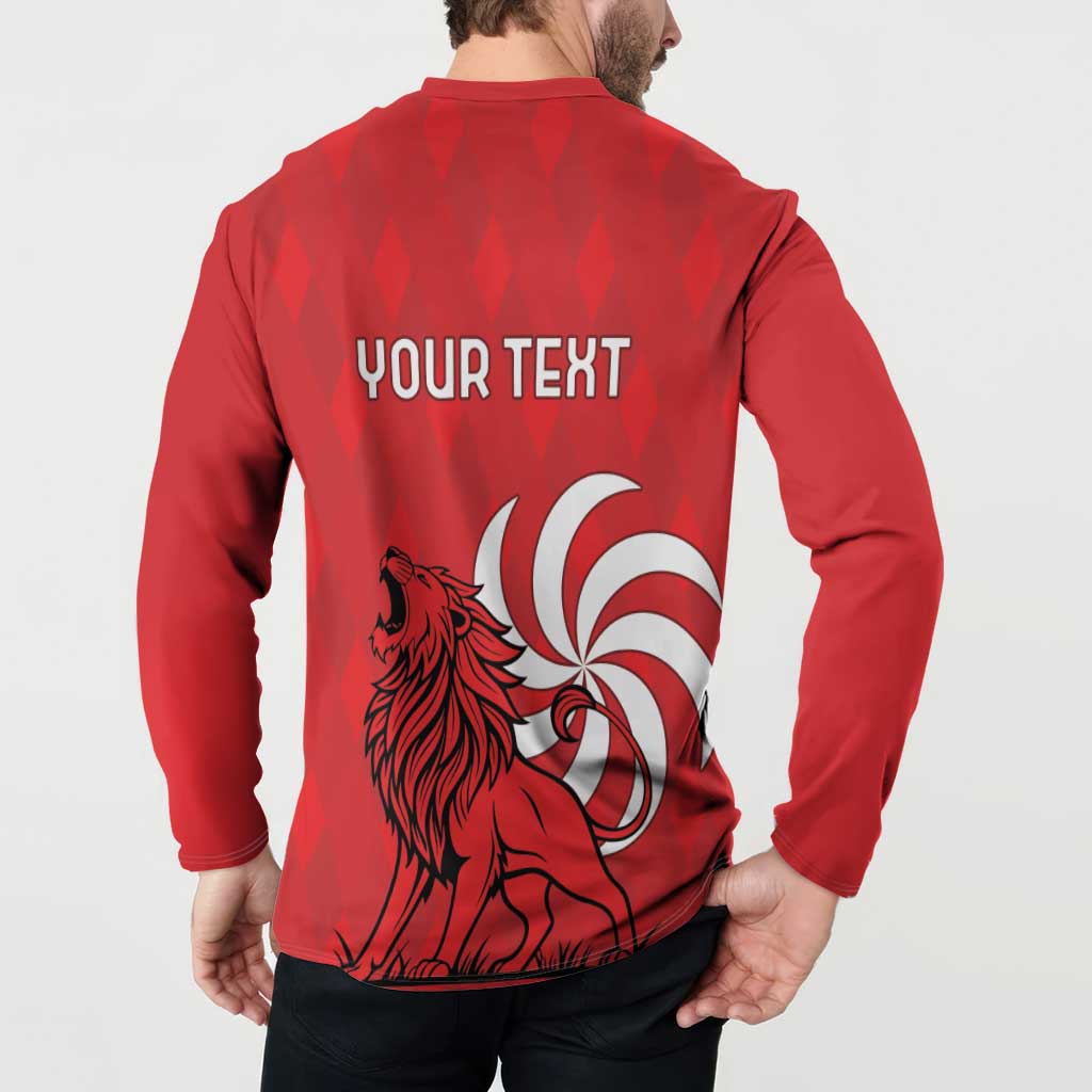 Personalized Georgia Button Sweatshirt Lion Borjgali
