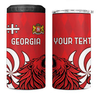 Personalized Georgia 4 in 1 Can Cooler Tumbler Lion Borjgali