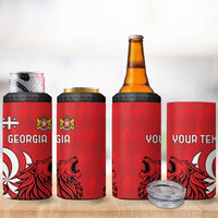 Personalized Georgia 4 in 1 Can Cooler Tumbler Lion Borjgali