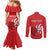 Personalized Georgia Couples Matching Mermaid Dress and Long Sleeve Button Shirt Lion Borjgali