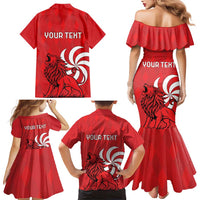 Personalized Georgia Family Matching Mermaid Dress and Hawaiian Shirt Lion Borjgali