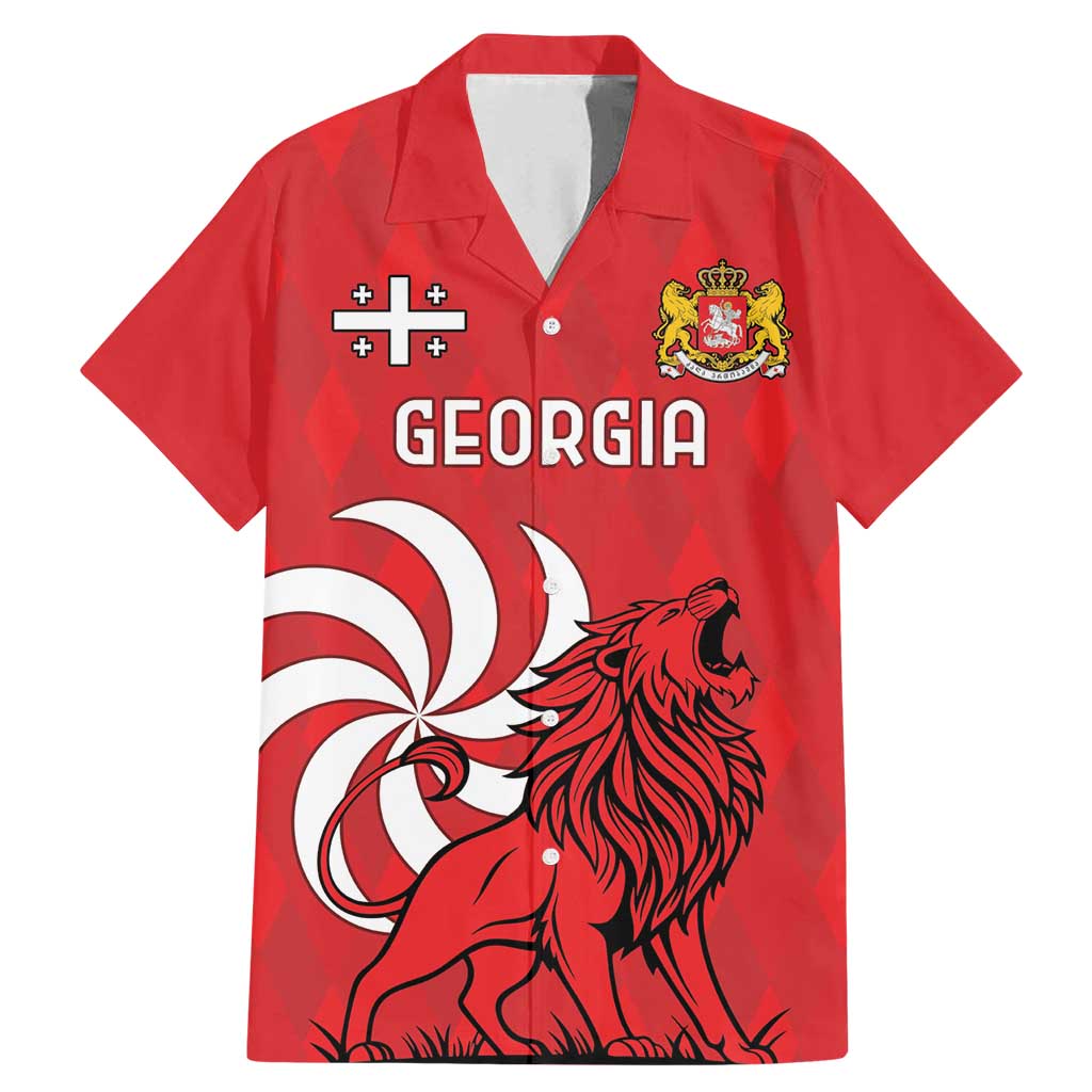 Personalized Georgia Family Matching Mermaid Dress and Hawaiian Shirt Lion Borjgali
