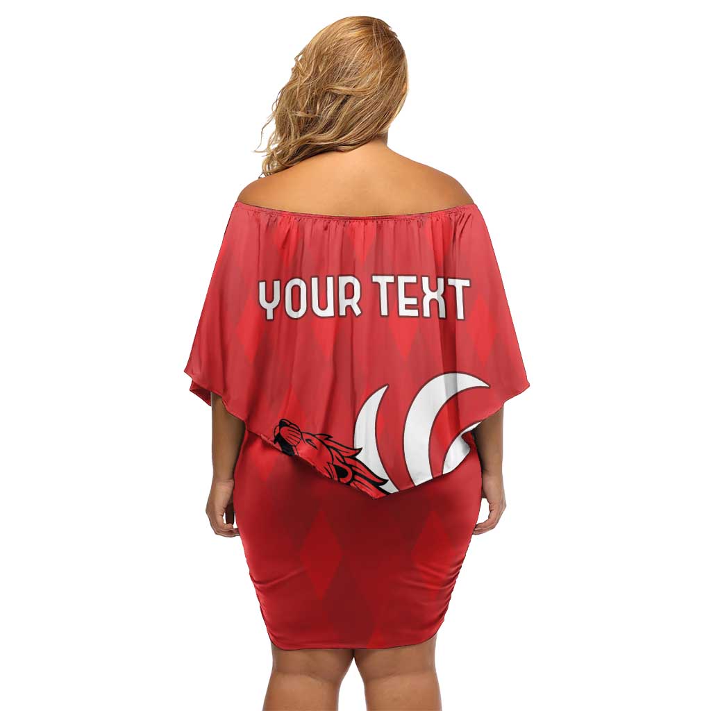 Personalized Georgia Family Matching Off Shoulder Short Dress and Hawaiian Shirt Lion Borjgali